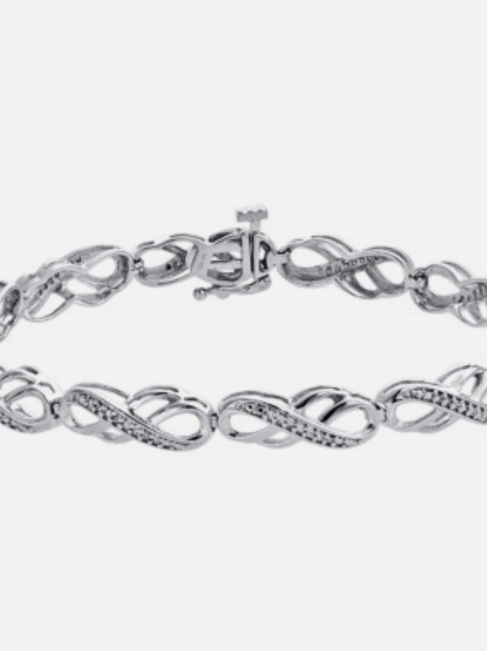 925 Sterling Silver Infinity Link Bracelet & Earring Set | Pavé Accent | Like Ne